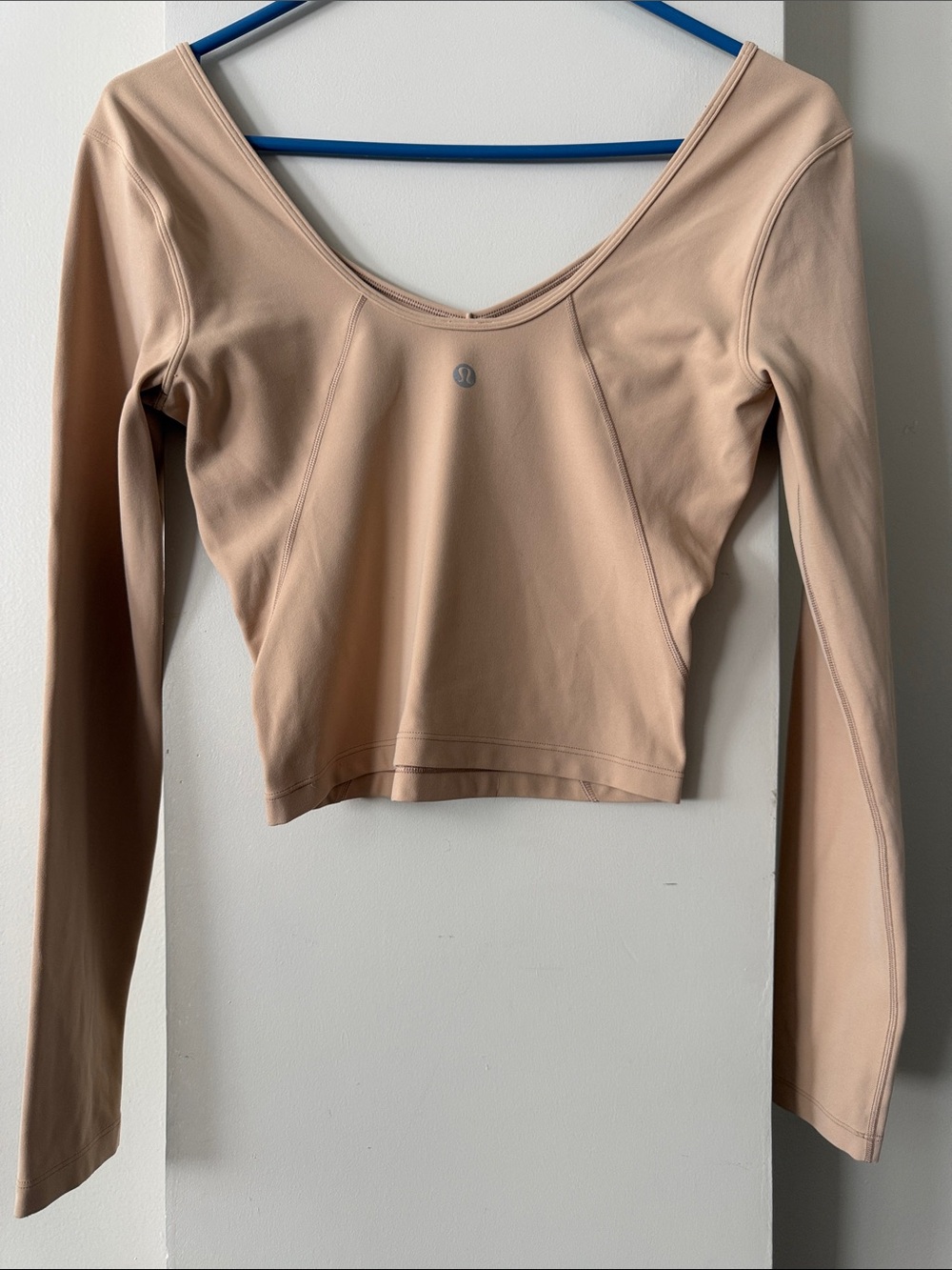 Lululemon Align Long Sleeve V-Neck Cropped Top — Nude